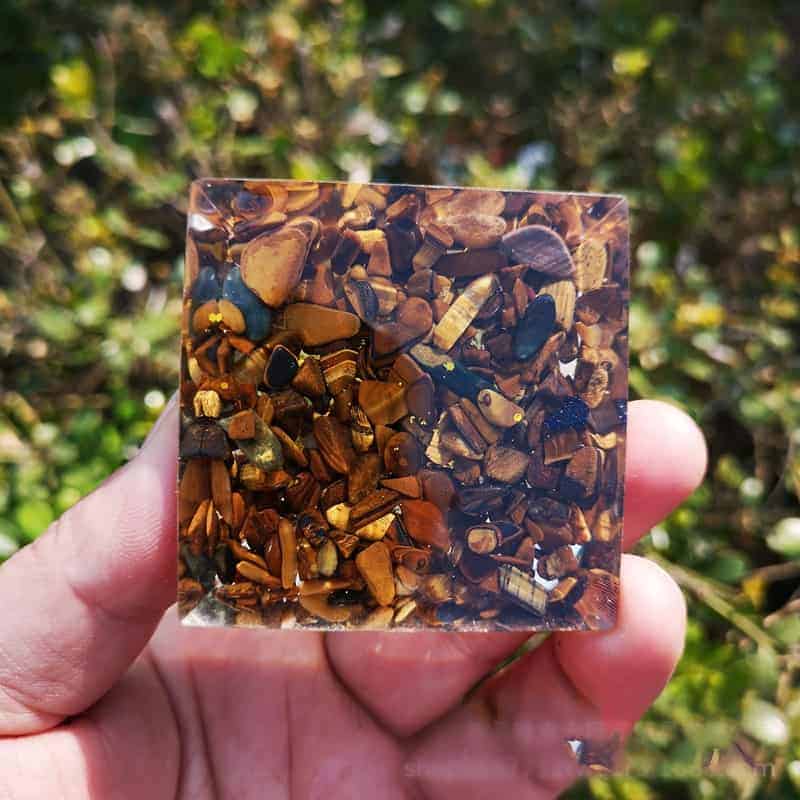 Orgonite Pyramid Tree of Life Tiger Eye
