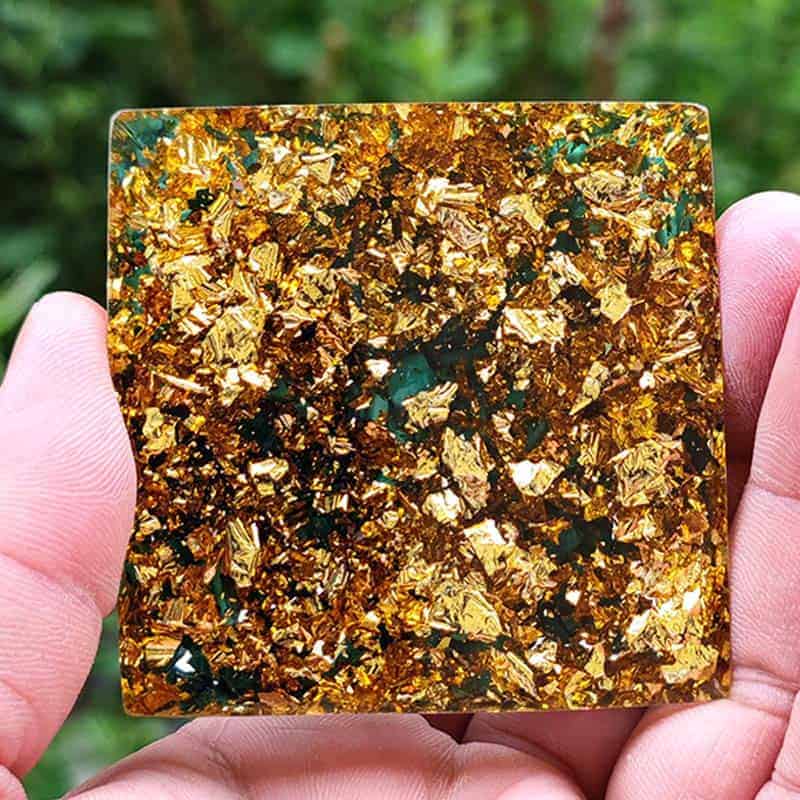 Orgonite Pyramid Tiger's Eye and Onyx