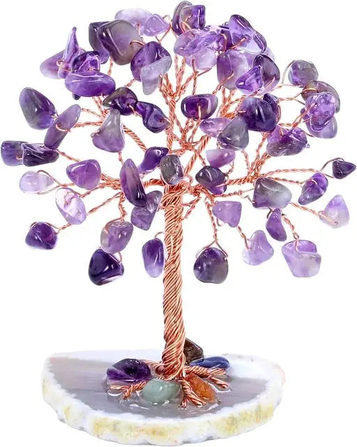Mini crystal and agate money tree - Zishu