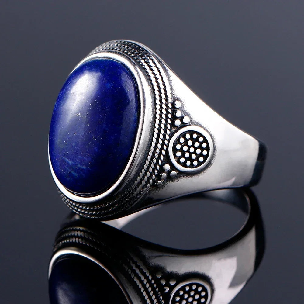Sterling silver and lapis ring