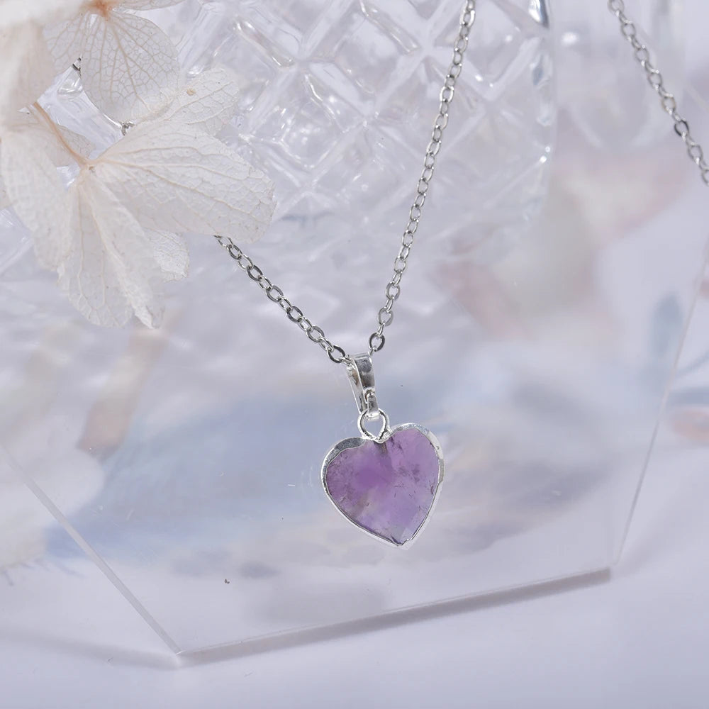 Silver jewelry with purple quartz