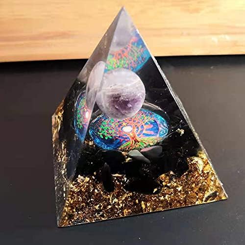 Orgonite Pyramid Amethyst Sphere on Tree of Life 