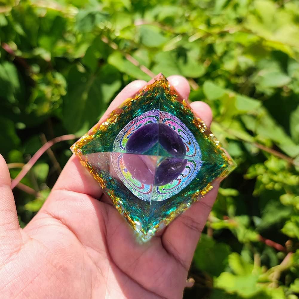 Amethyst Orgonite Pyramid OHM 