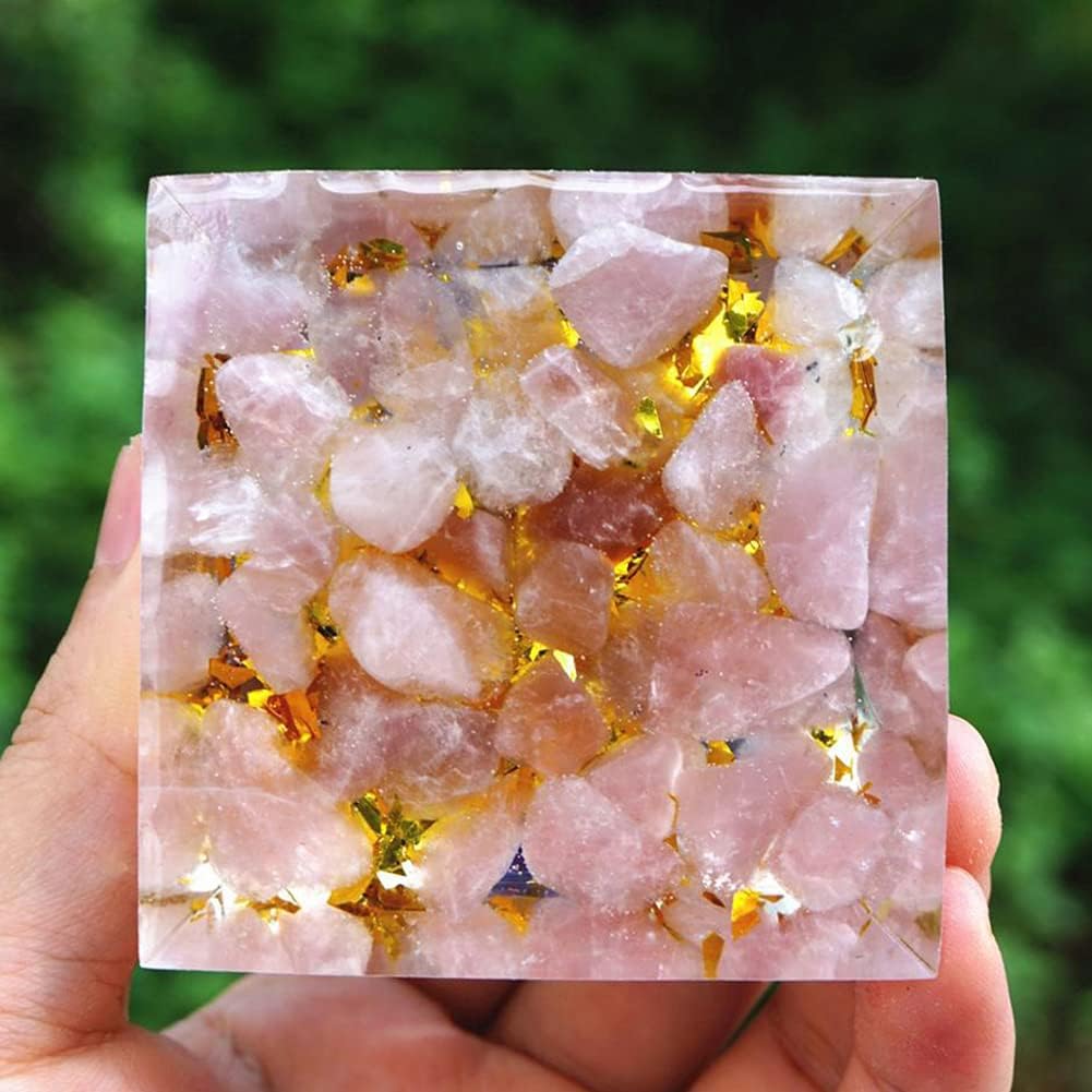 Orgonite Pyramid Sphere Amethyst / Rose Quartz / 7 Chakras 