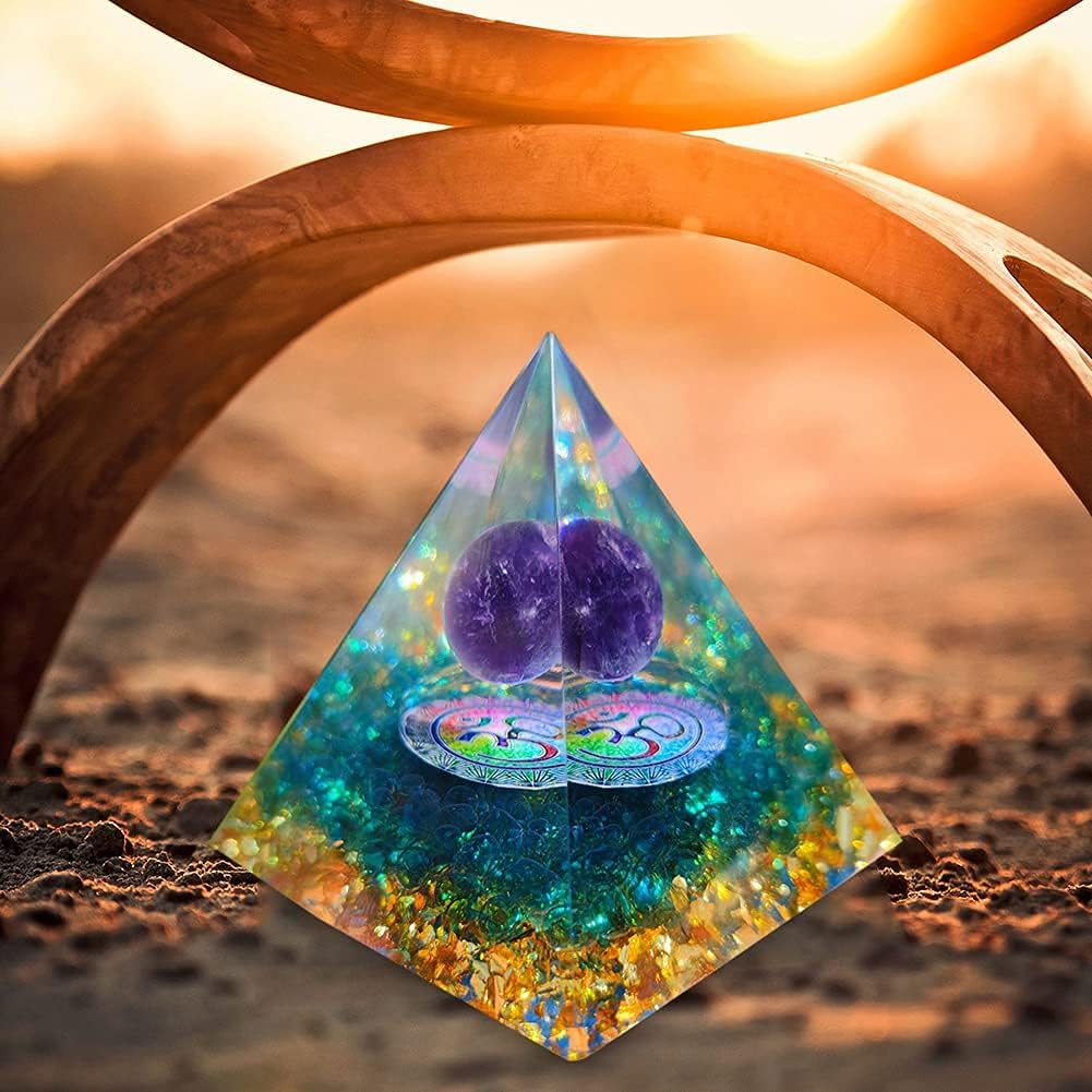 Amethyst Orgonite Pyramid OHM 
