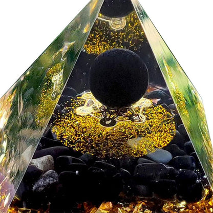Orgonite Pyramid Sphere Onyx / Obsidian 