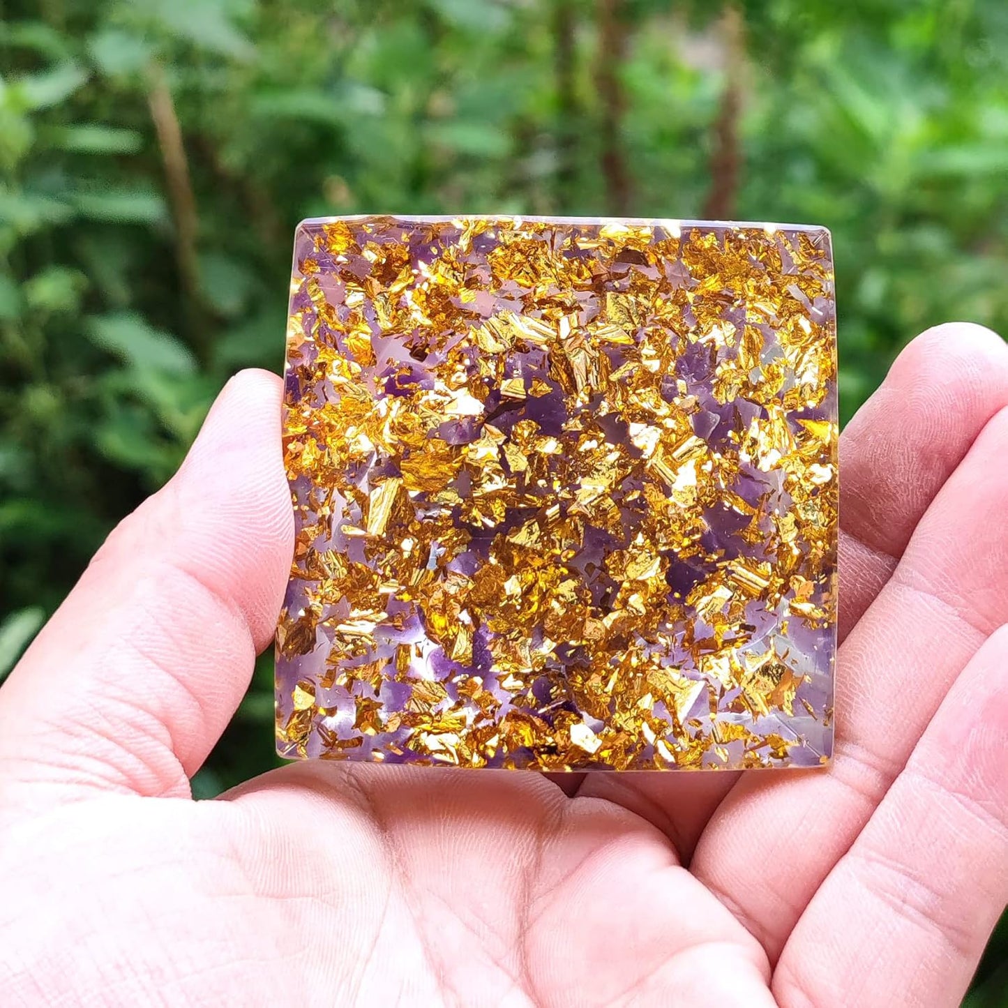 Orgonite Pyramid Sphere Moonstone / Amethyst 