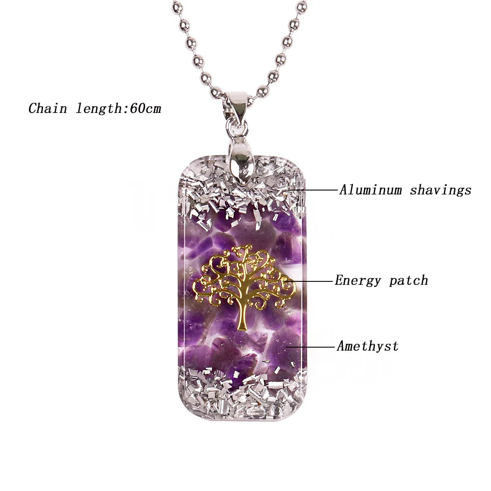 Pendentif vibratoire en pierres fines