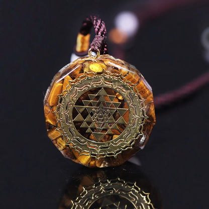 Yantra orgonite pendant in sacred geometry 
