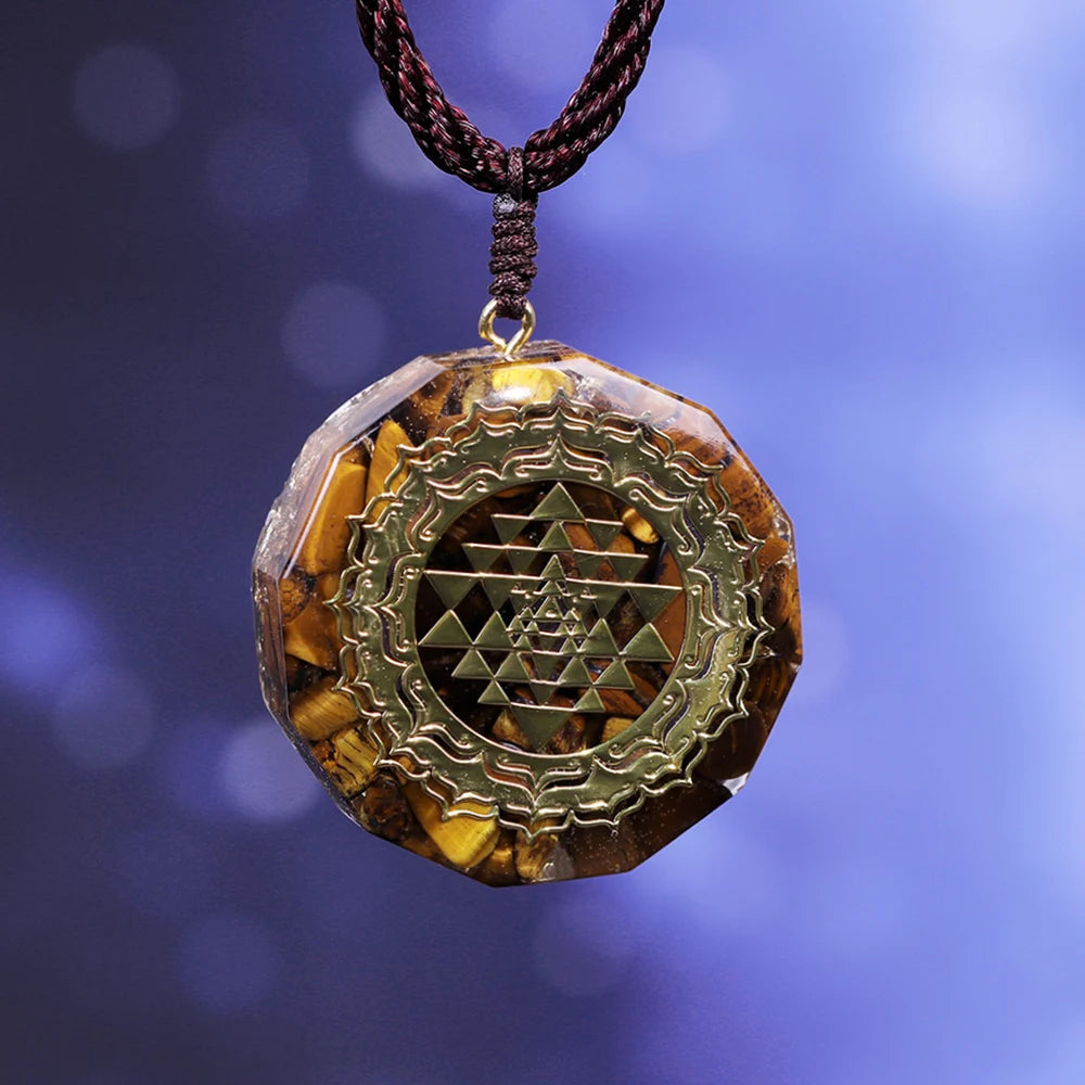 Yantra orgonite pendant in sacred geometry 