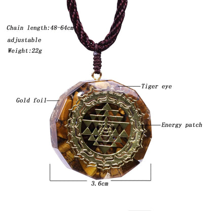 Yantra orgonite pendant in sacred geometry 