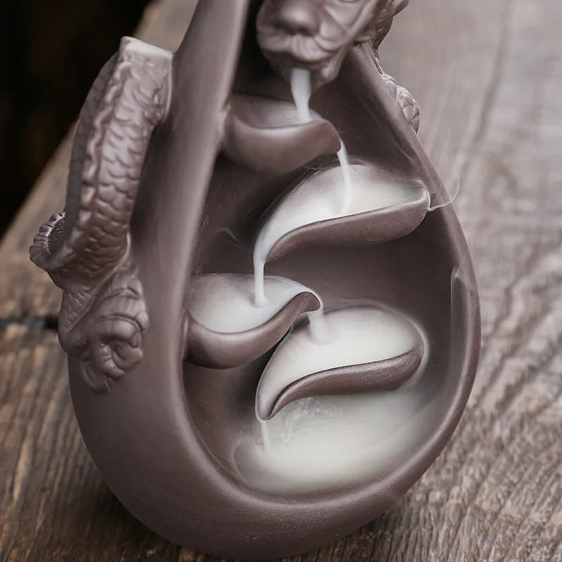 Brûleur d'encens Dragon en relief