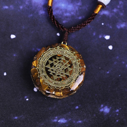 Yantra orgonite pendant in sacred geometry 