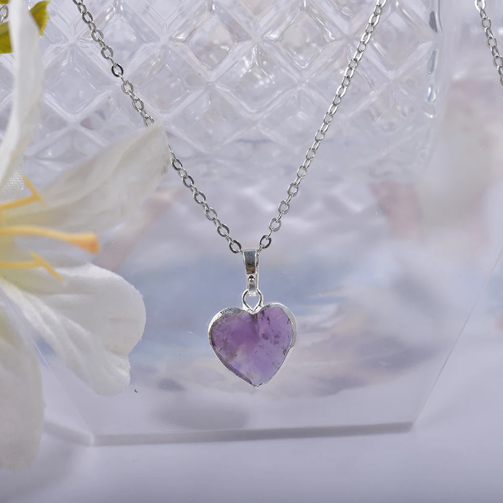Silver jewelry with purple quartz 