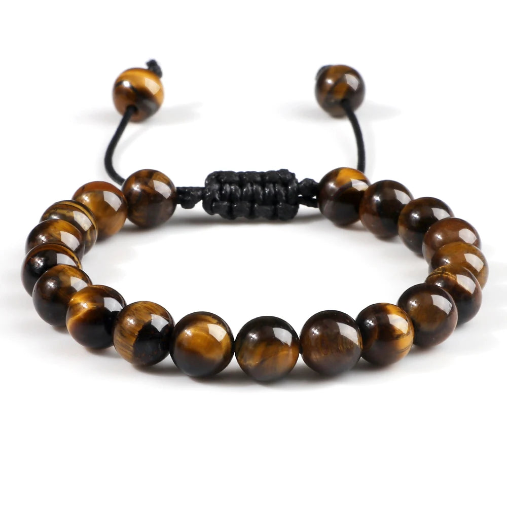 Adjustable bracelet with fine stone beads 
