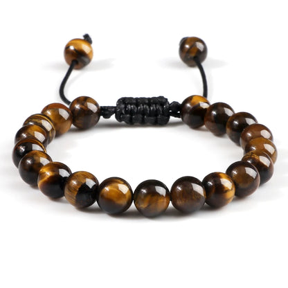 Adjustable bracelet with fine stone beads 