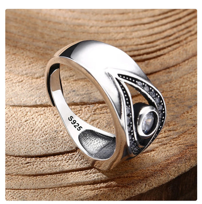 Spiritual ring in Thai silver 