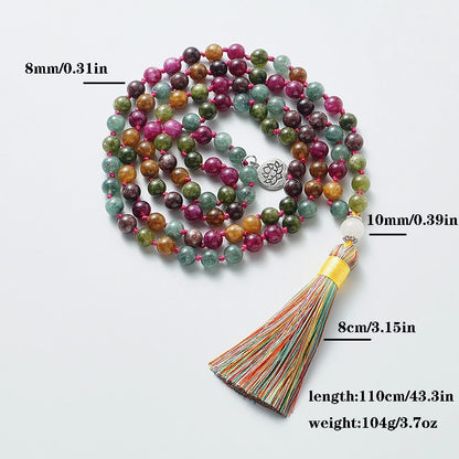 Rosary in colored tourmaline