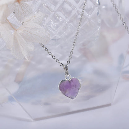 Silver jewelry with purple quartz 