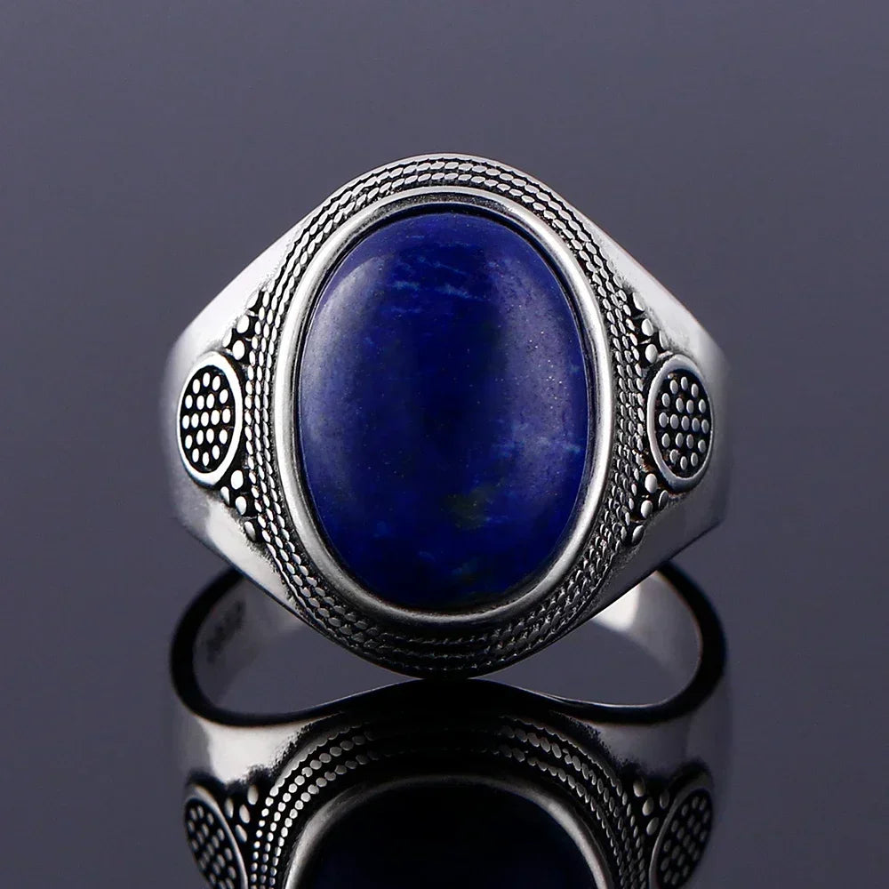 Sterling silver and lapis ring 