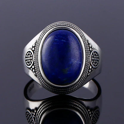 Sterling silver and lapis ring 