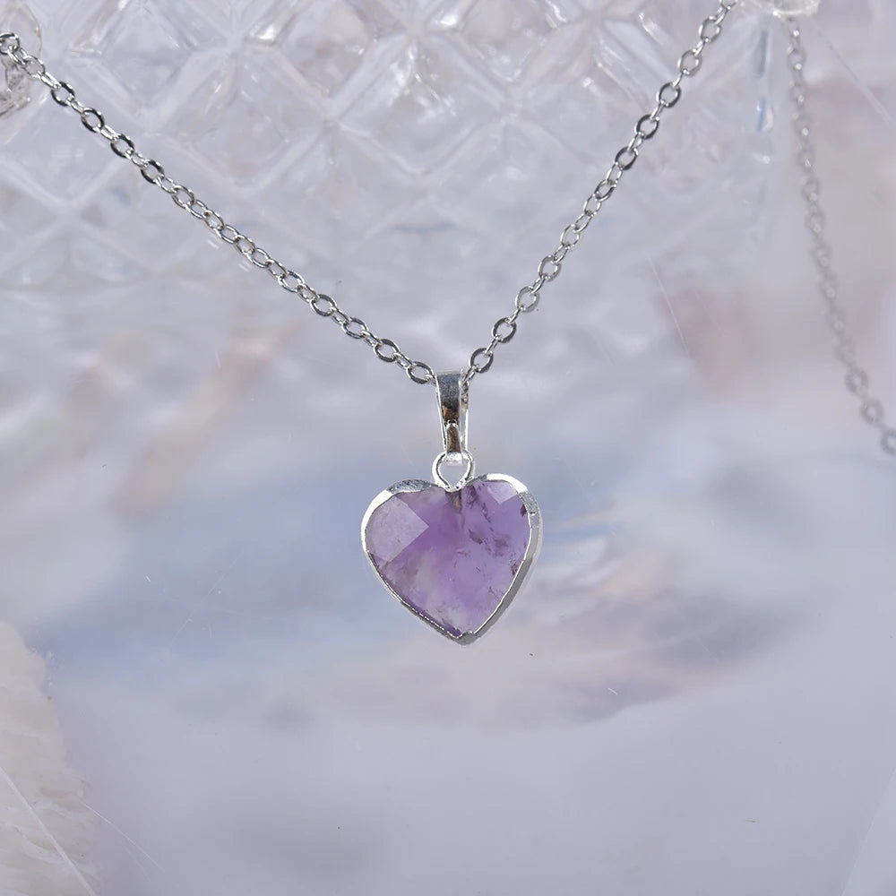 Silver jewelry with purple quartz 