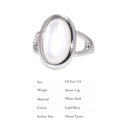 White shell and silver ring 