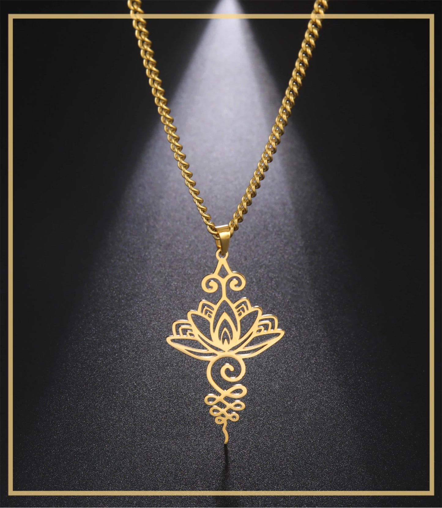 Golden chain with Unalome pendant 
