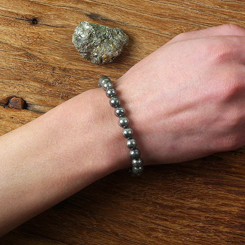 Protection bracelet in pyrite 