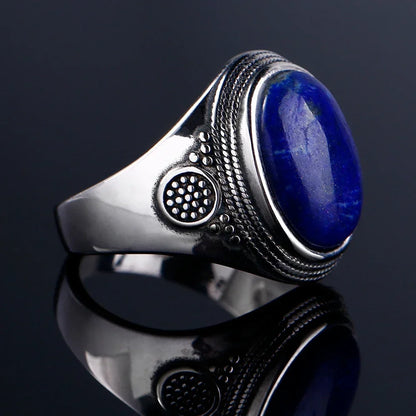 Sterling silver and lapis ring 