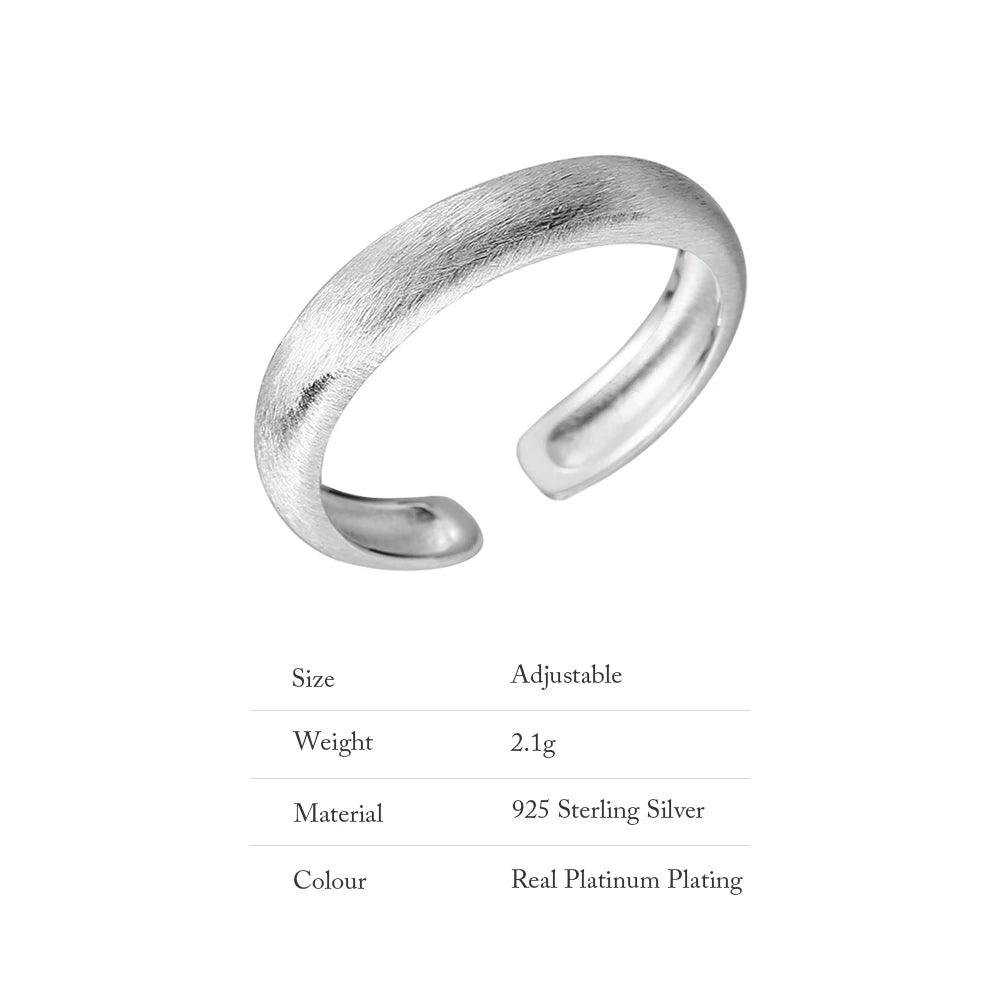 Brushed silver ring - refined style 