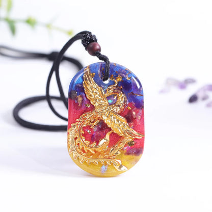 Energetic orgonite Phoenix pendant 