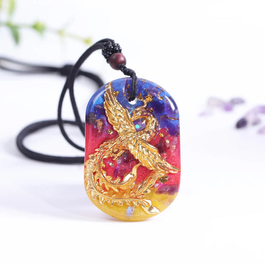 Energetic orgonite Phoenix pendant 