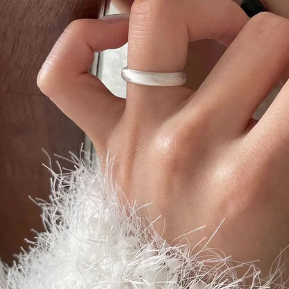 Brushed silver ring - refined style 