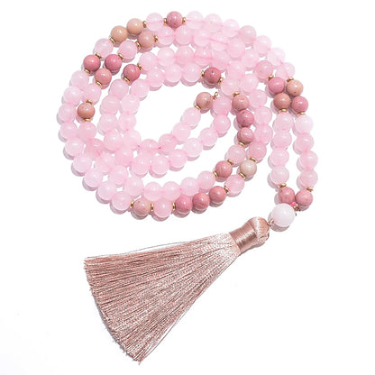 Collier et bracelet en quartz rose
