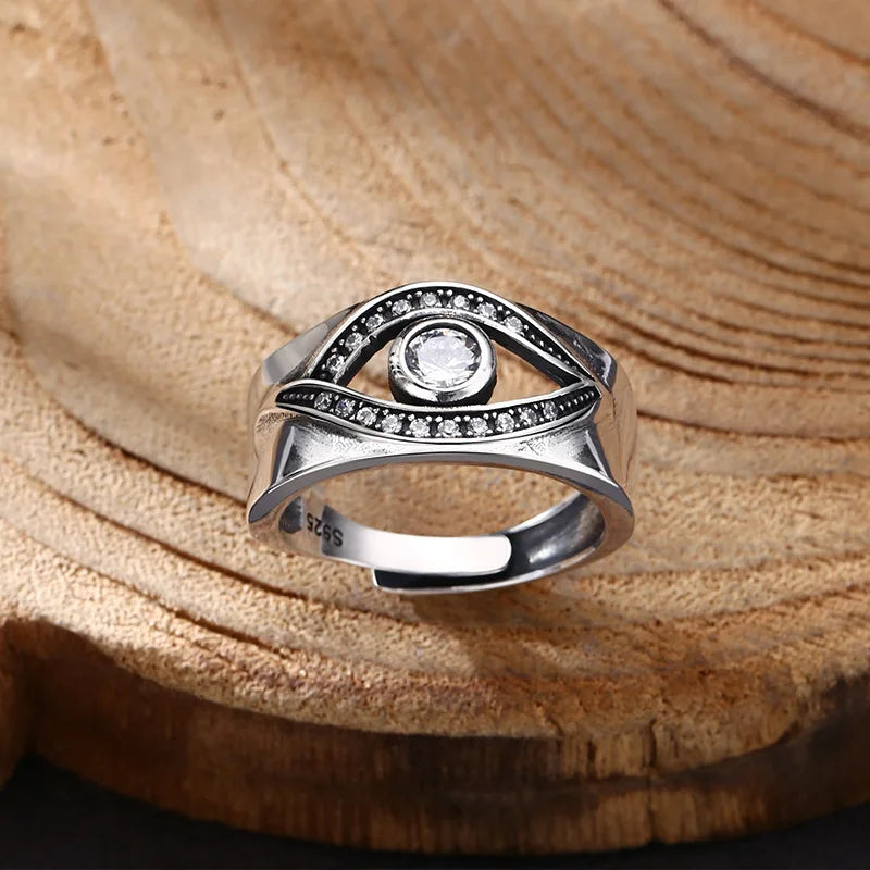 Spiritual ring in Thai silver 