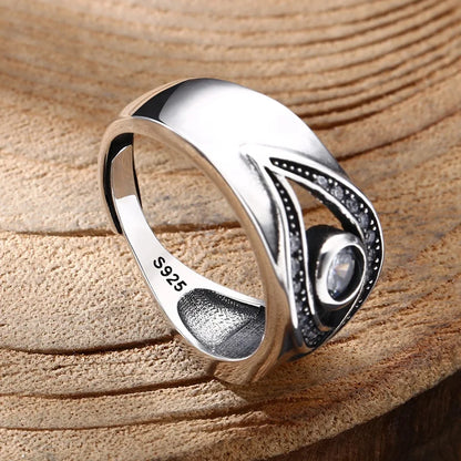 Spiritual ring in Thai silver 