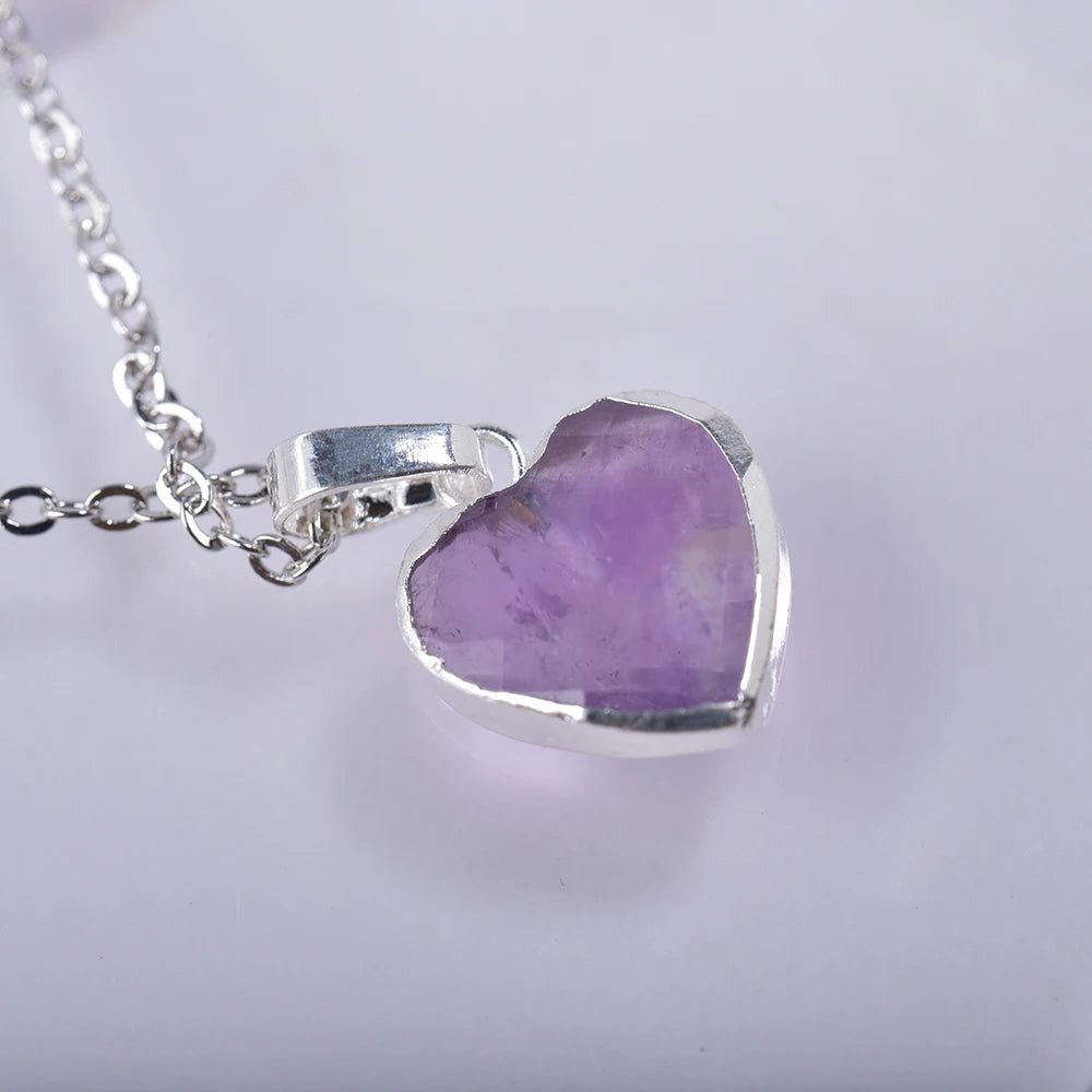 Silver jewelry with purple quartz 