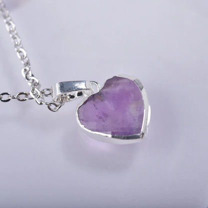 Silver jewelry with purple quartz 