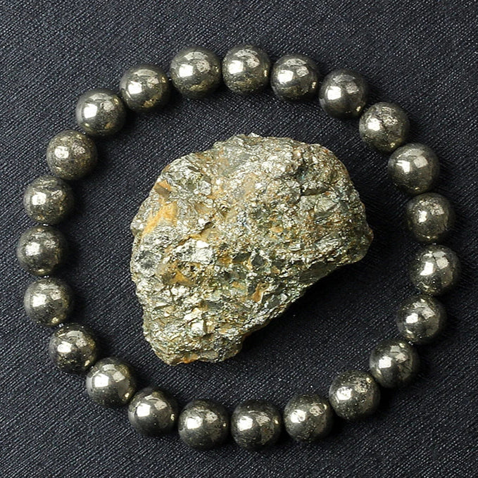Protection bracelet in pyrite 