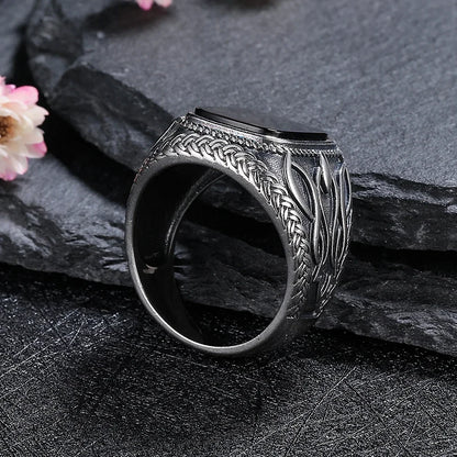 Elegant Black Agate Ring 
