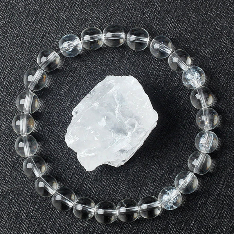 Zen bracelet in clear quartz for yoga and meditation 
