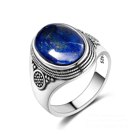 Sterling silver and lapis ring 