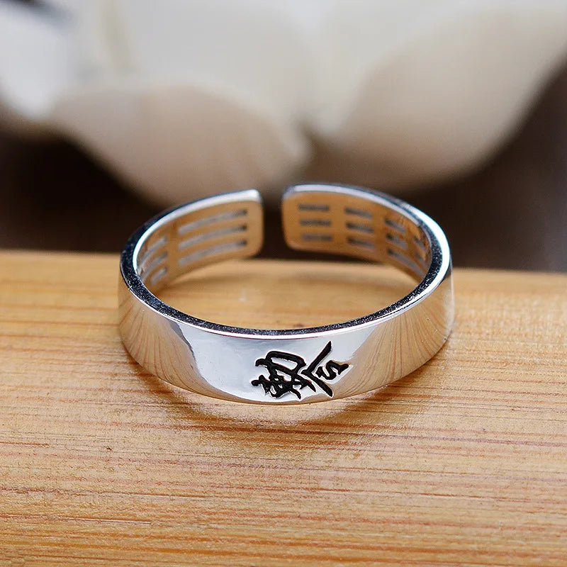 Tibetan Ring in Silver Plated 