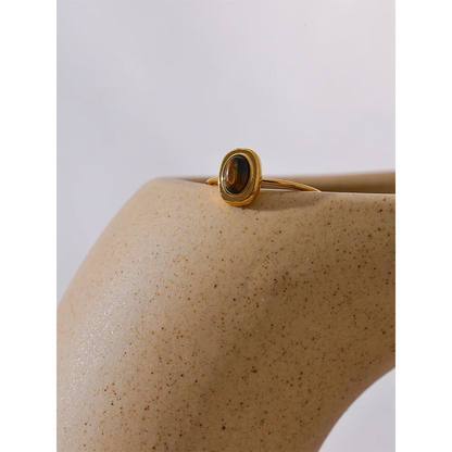 Chic Ring in Natural Stone 