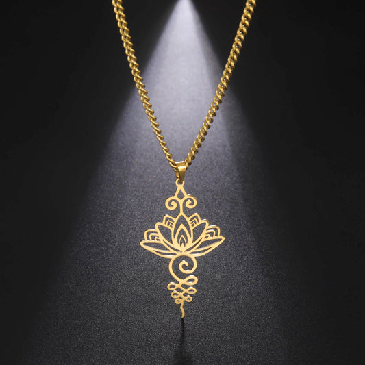 Golden chain with Unalome pendant 