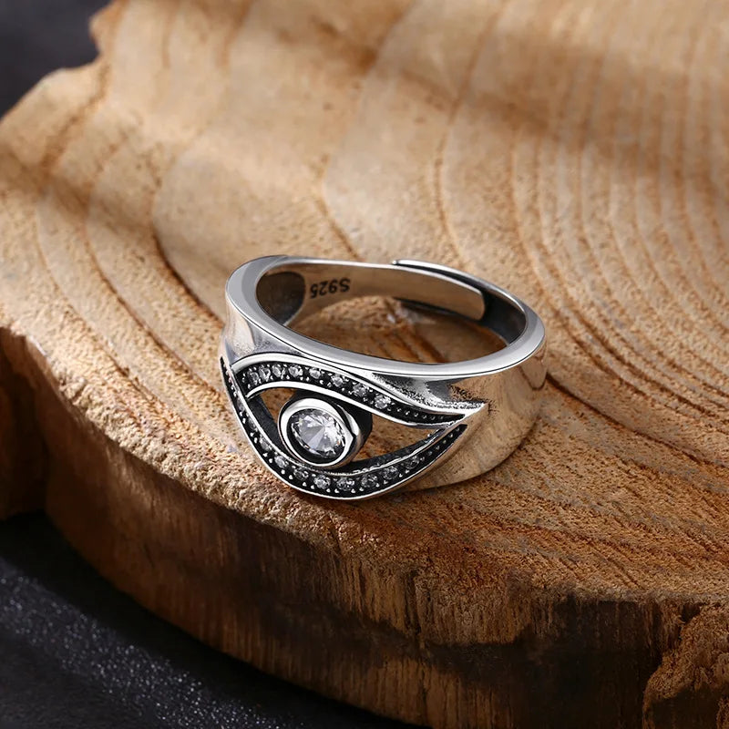 Spiritual ring in Thai silver 