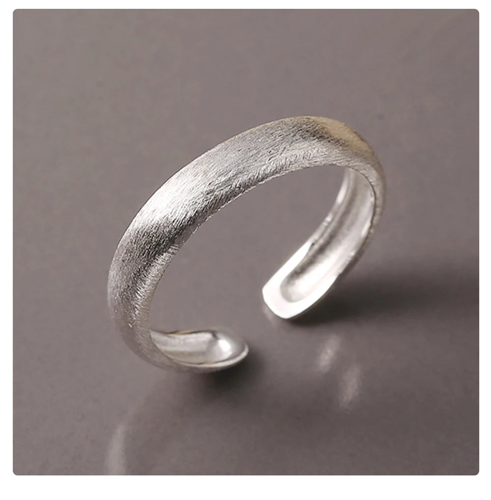 Brushed silver ring - refined style 