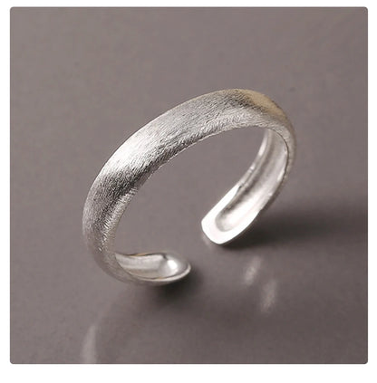 Brushed silver ring - refined style 