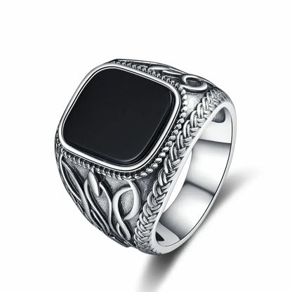 Elegant Black Agate Ring 